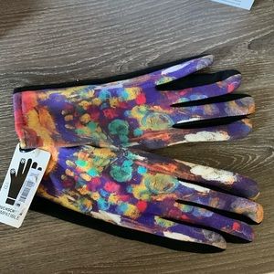 Water Lily pattern scarf and glove set